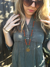 Load image into Gallery viewer, Yoga Mala | Green Aventurine Rudraksha Seed of Life Pendant Pendant Neckalce | 108 Beads