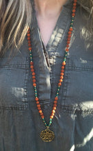 Load image into Gallery viewer, Yoga Mala | Green Aventurine Rudraksha Seed of Life Pendant Pendant Neckalce | 108 Beads
