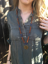Load image into Gallery viewer, Yoga Mala | Lapis Lazuli Rudraksha Tree of Life Pendant Pendant Neckalce | 108 Beads