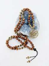 Load image into Gallery viewer, Yoga Mala | Agate Sandalwood Seed of Life Pendant Necklace | 108 Beads