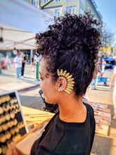 Load image into Gallery viewer, Brass Ear Cuff | Tribal Feather | Ear Wrap |