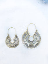 Load image into Gallery viewer, Hoop Mandala Geometric Brass Earrings