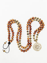 Load image into Gallery viewer, Yoga Mala | Agate Sandalwood Seed of Life Pendant Necklace | 108 Beads