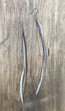 Load image into Gallery viewer, Feather Earrings | Star charm | Ultra Light | Grizzly Rooster Feathers