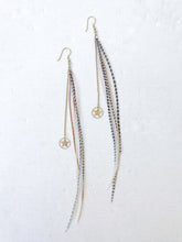 Load image into Gallery viewer, Feather Earrings | Star charm | Ultra Light | Grizzly Rooster Feathers