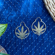 Load image into Gallery viewer, MJ Brass Hoop Earrings
