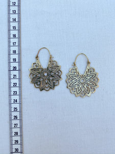 Dahlia Brass Hoop Earrings