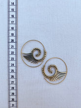 Load image into Gallery viewer, Wings Spiral Brass Earrings