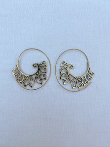 Autumn Spiral Brass Earrings