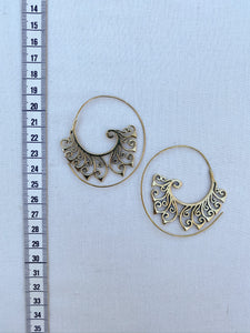 Autumn Spiral Brass Earrings