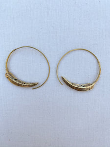 Feather Lite Spiral Brass Earrings