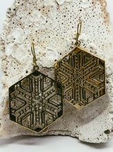 Load image into Gallery viewer, Hexagon Brass Earrings
