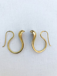 Snake Head Brass Earrings