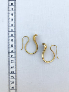 Snake Head Brass Earrings