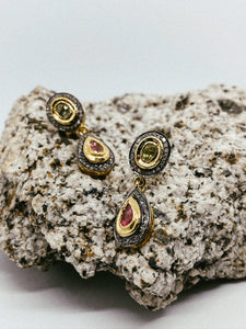 Saachi Tourmaline + Diamond Drop Earrings