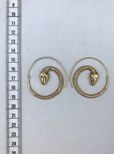 Load image into Gallery viewer, Snake Spiral Brass Earrings