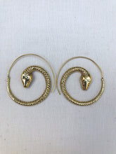 Load image into Gallery viewer, Snake Spiral Brass Earrings