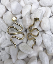 Load image into Gallery viewer, Serpent Snake Brass Earrings