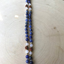 Load image into Gallery viewer, Yoga Mala | Sodalite Agate Rudraksha OM Pendant Pendant Neckalce | 108 Beads