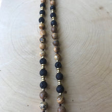 Load image into Gallery viewer, Yoga Mala | Picture Jasper Lava Beads Flower of Life Pendant Pendant Neckalce | 108 Beads