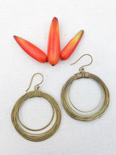 Load image into Gallery viewer, Large Circle Hoop Brass Earrings
