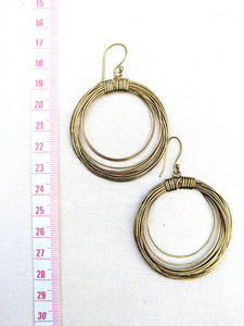 Large Circle Hoop Brass Earrings