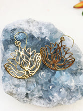 Load image into Gallery viewer, Lotus  Brass Earrings