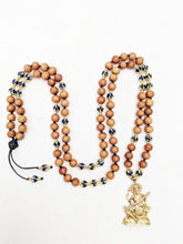 Load image into Gallery viewer, Yoga Mala | Lapis Lazulil Sandalwood Saraswati Pendant Necklace | 108 Beads