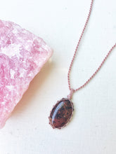 Load image into Gallery viewer, Mahogany Obsidian Necklace | Micro Macrame | Handmade One of a Kind | Silver Accents