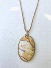 Load image into Gallery viewer, Picture Jasper Necklace | Micro Macrame | Handmade One of a Kind | Silver Accents
