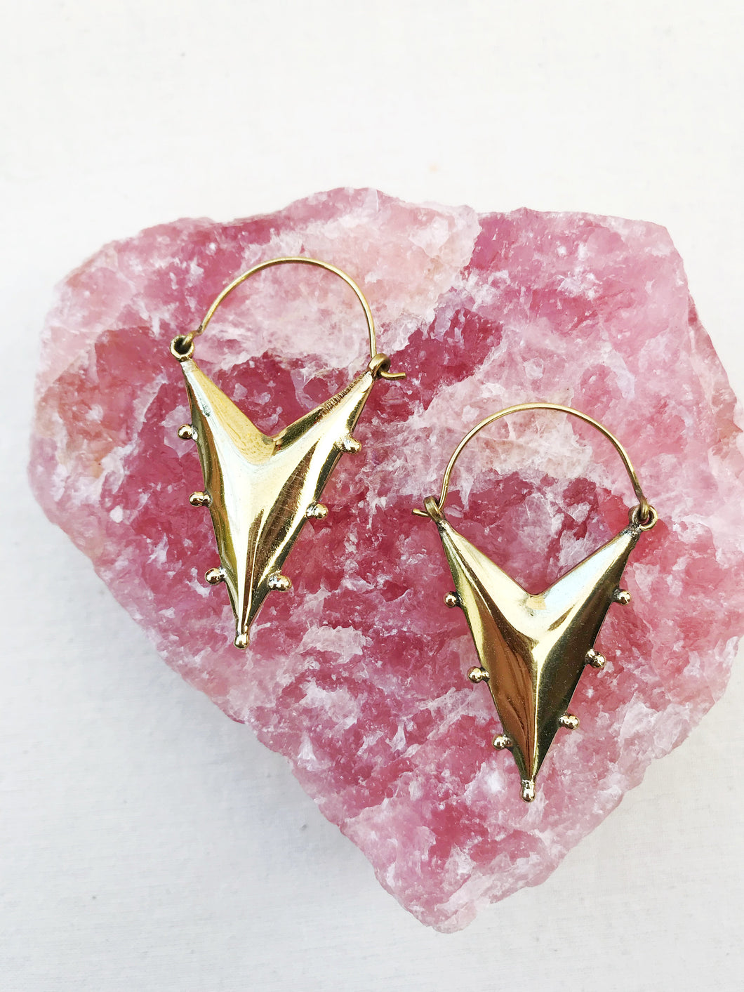 Triangle Brass Earrings