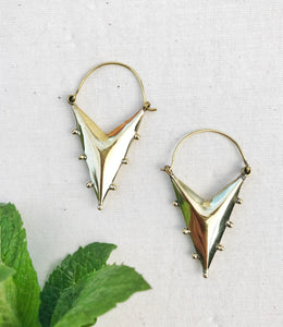 Triangle Brass Earrings