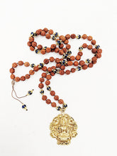 Load image into Gallery viewer, Yoga Mala | Lapis Lazuli Rudraksha Lakshmi Pendant Necklace | 108 Beads