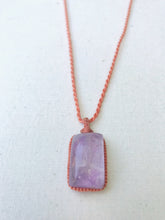 Load image into Gallery viewer, Amethyst Necklace | Micro Macrame | Handmade One of a Kind | Silver Accents