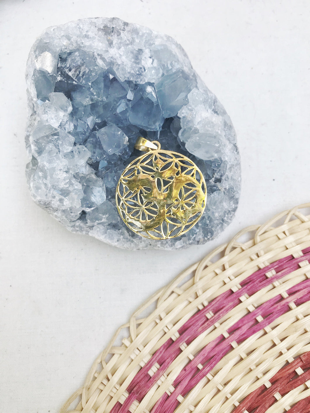 OM Flower of Life Pendant Necklace | With or Without Chain