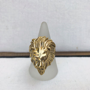Lion Leo Large Brass Ring