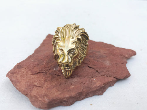 Lion Leo Large Brass Ring