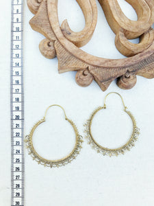 Large Indian Brass Hoop Earrings