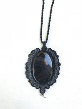 Load image into Gallery viewer, Agate Necklace | Micro Macrame | Handmade One of a Kind | Silver Accents