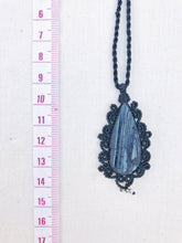 Load image into Gallery viewer, Black Tourmaline Necklace | Micro Macrame | Handmade One of a Kind | Silver Accents