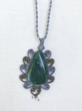 Load image into Gallery viewer, Aventurine Necklace | Micro Macrame | Handmade One of a Kind | Silver Accents