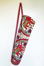 Load image into Gallery viewer, Handmade Indian Elephant Yoga Mat Bag Embroidered Vintage Boho Colorful  Ganesha Red
