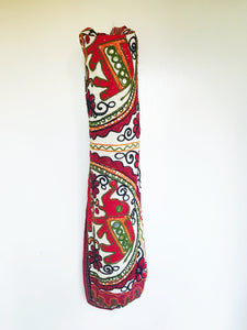 Handmade Indian Elephant Yoga Mat Bag Embroidered Vintage Boho Colorful  Ganesha Red
