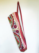 Load image into Gallery viewer, Handmade Indian Elephant Yoga Mat Bag Embroidered Vintage Boho Colorful  Ganesha Red