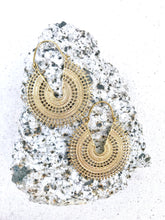 Load image into Gallery viewer, Ecstatic Hoop Mandala Brass Hoop Earrings