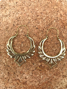 Phoenix Rising Brass Hoop Earrings