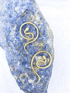 Snake Brass Earrings