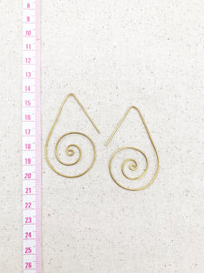 Spiral Ultra Light Brass Hoop Earrings