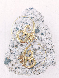 Wave Spiral Brass Earrings