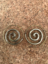 Load image into Gallery viewer, Solid Spiral Brass Earrings